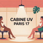 cabine uv paris 17 illustration stylisée ambiance citadine