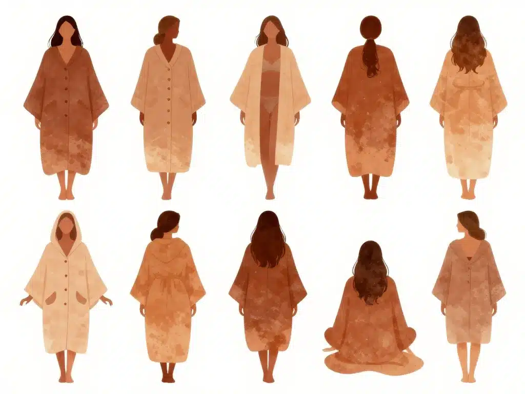 Coupe et style cape de bain pour femme différents modèles