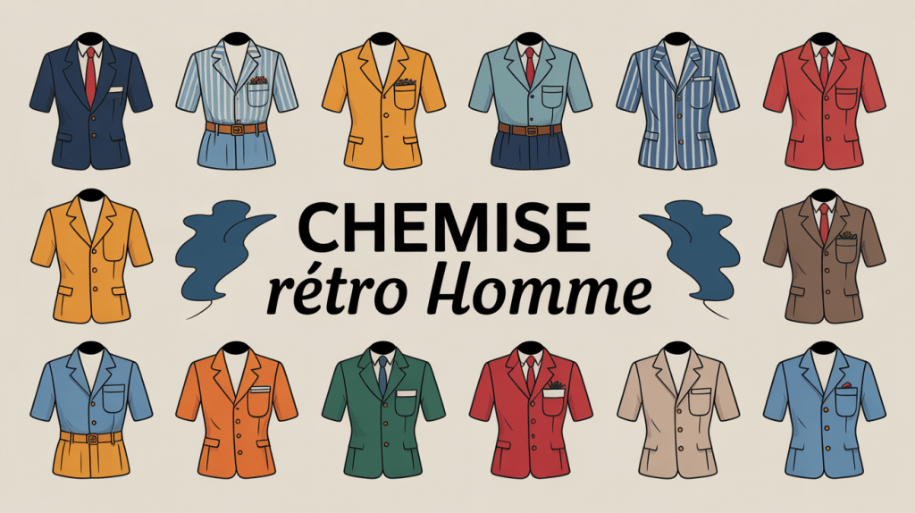 chemise retro homme silhouettes vintage stylisées