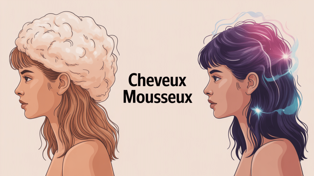 cheveux mousseux que faire avant après illustration