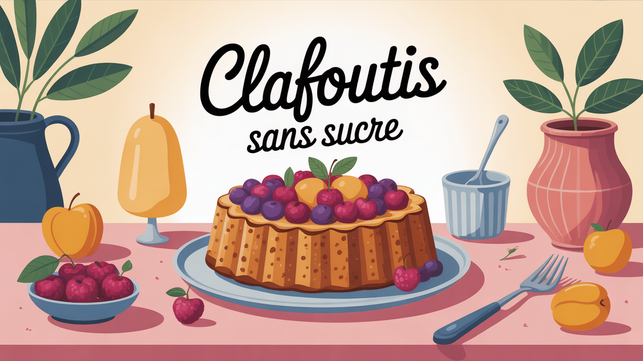 clafoutis sans sucre doré aux fruits de saison sur table