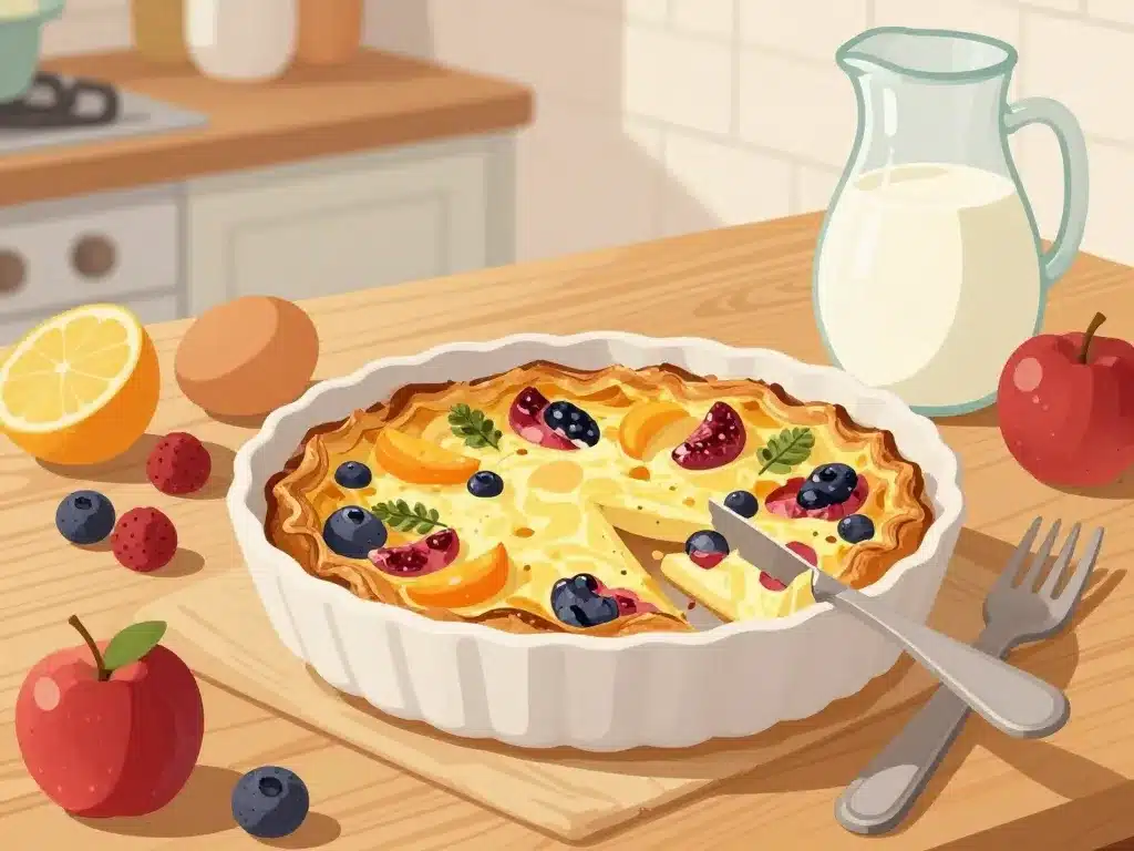clafoutis sans sucre parfait préparation table cuisine