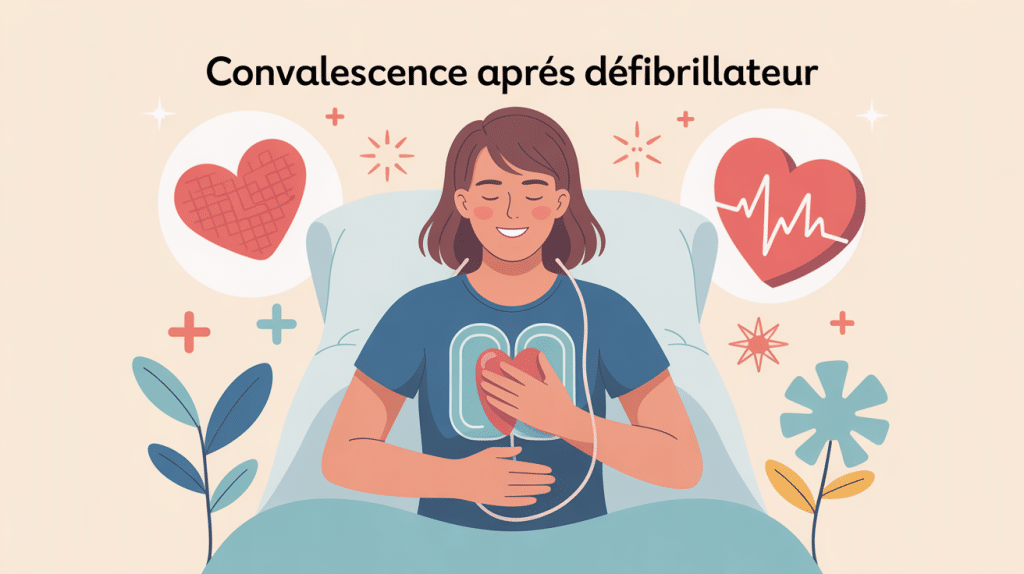 convalescence après pose défibrillateur illustration vectorielle santé