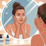 creme anti tache caudalie avis femme devant miroir