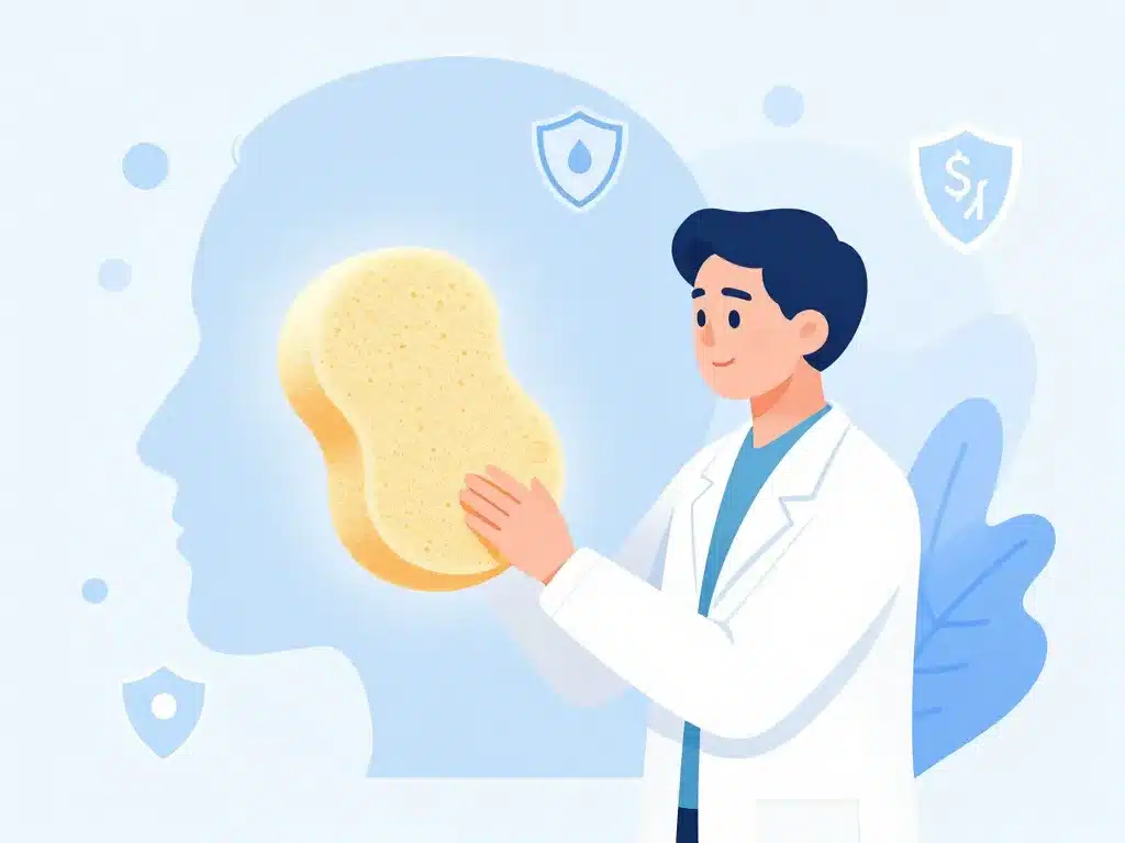 éponge konjac avis dermatologue illustration expert peau