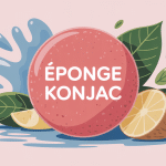 éponge konjac avis dermatologue illustration épurée routine visage