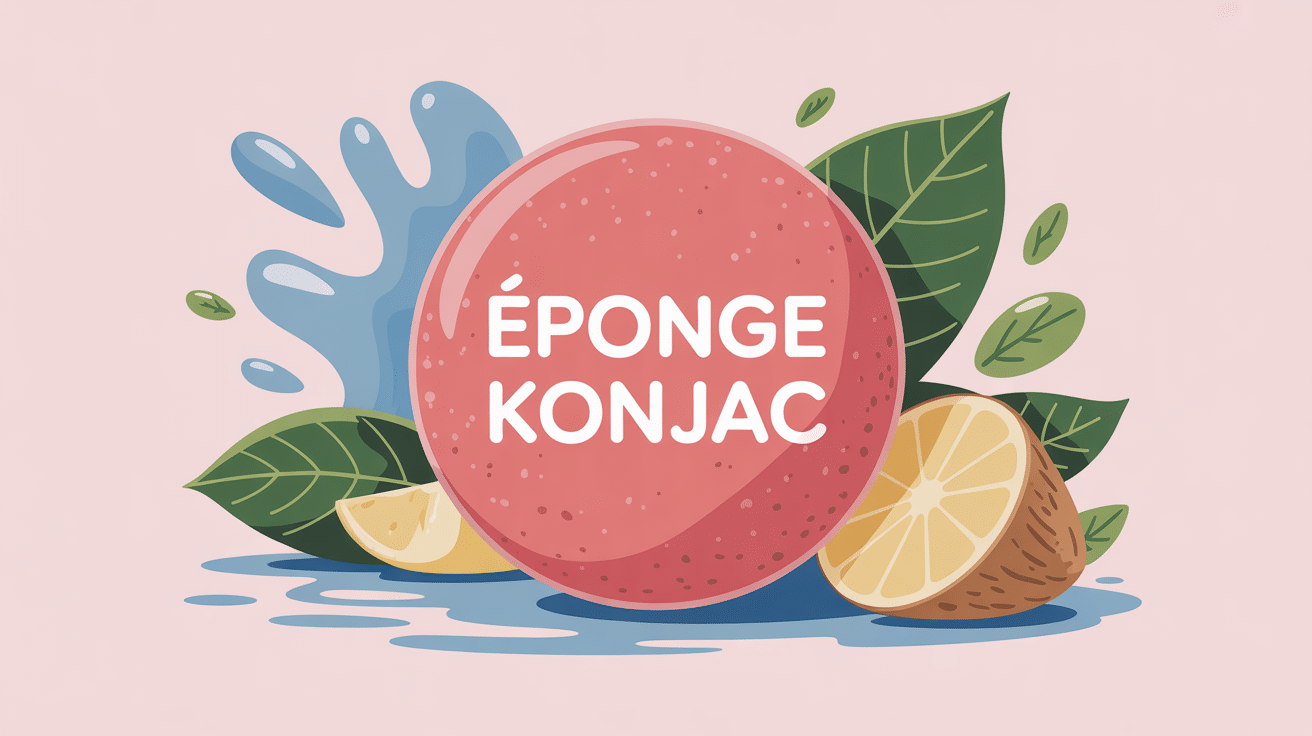 éponge konjac avis dermatologue illustration épurée routine visage