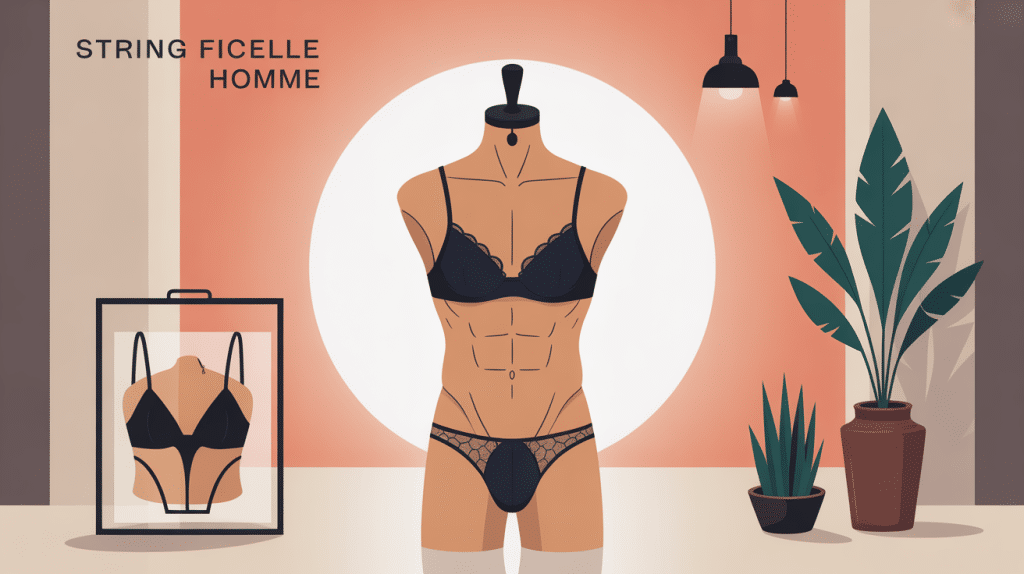 Homme en string ficelle moderne élégant