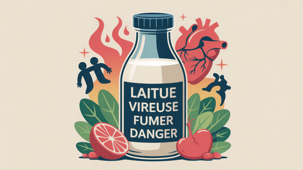 laitue vireuse fumer danger illustration vectorielle santé