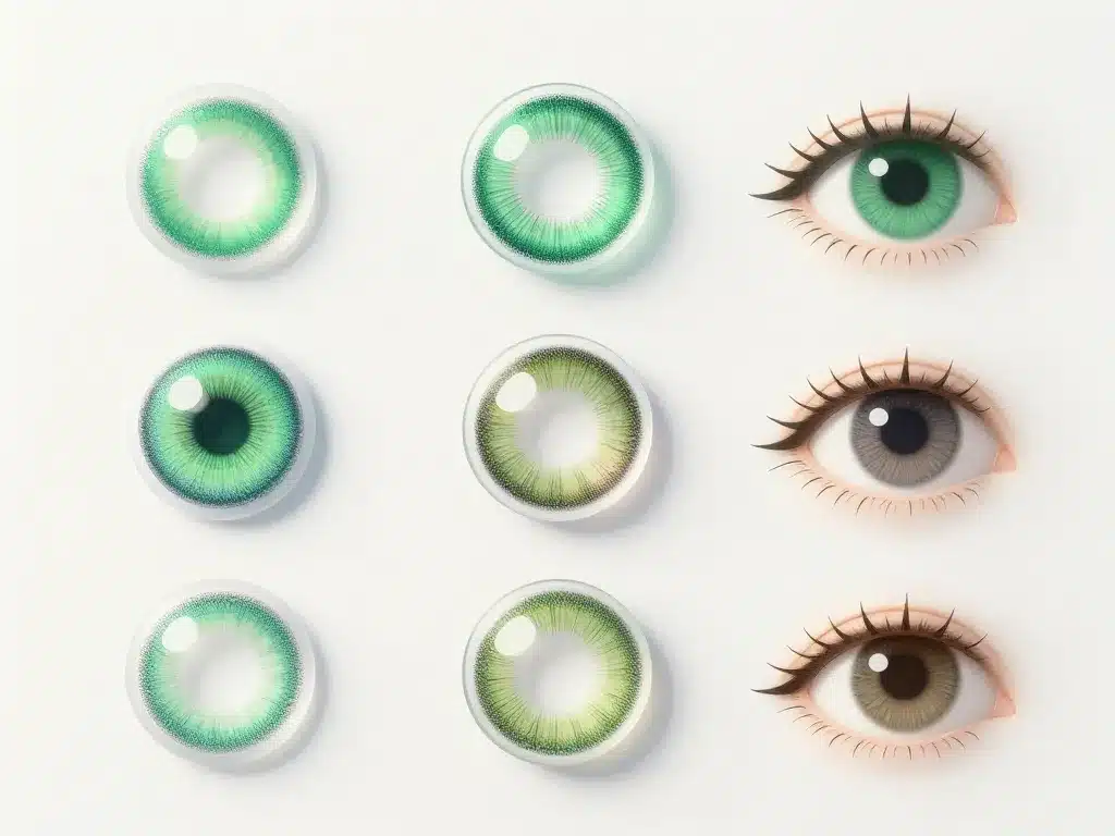 exemples lentille verte pour les yeux selon couleur iris