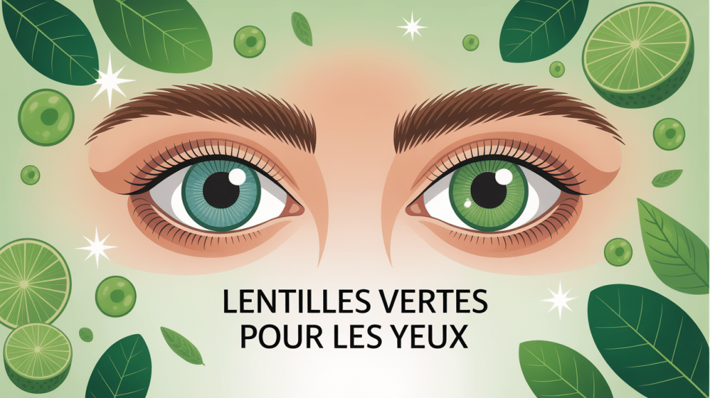 visuel lentille verte pour les yeux, illustration esthétique