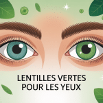 visuel lentille verte pour les yeux, illustration esthétique