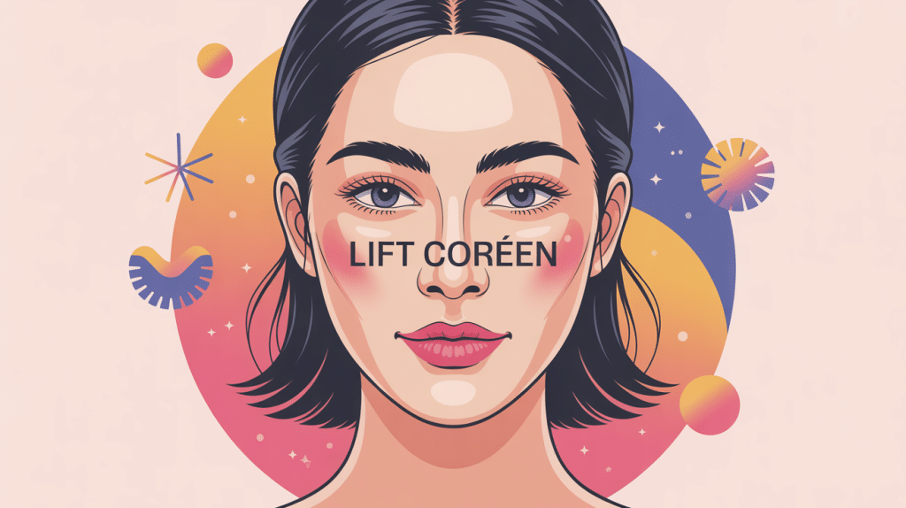 Visuel lift coréen avis avant après, visage lisse moderne high-tech