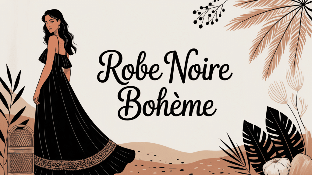 illustration ma boheme robe noire style chic et bohème