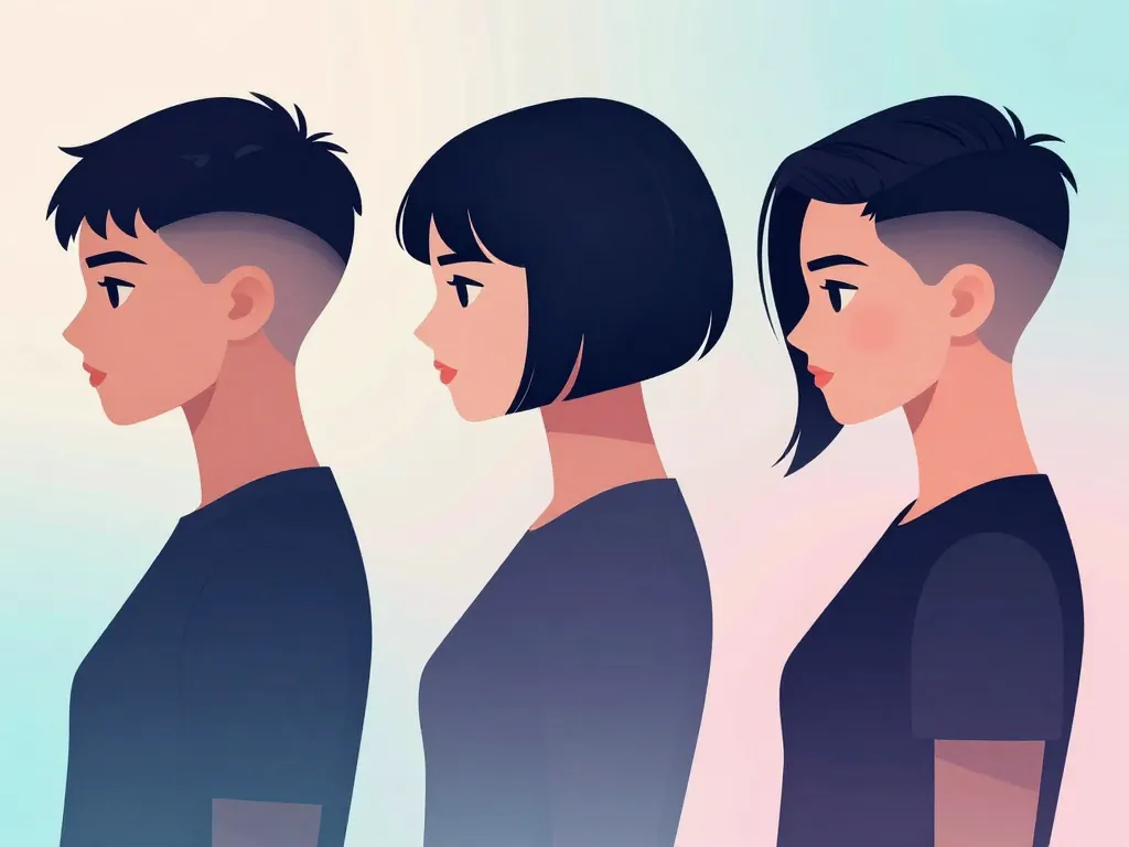 Nuque rasée hyper stylée coupe courte femme moderne styles variés