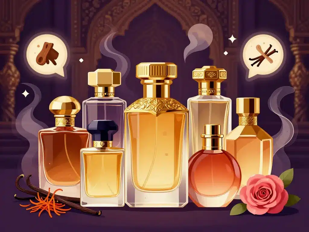 flacons parfums sultan notes orientales orné luxe