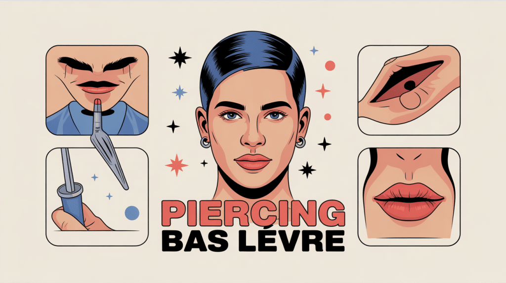 illustration piercing bas levre ambiance professionnelle