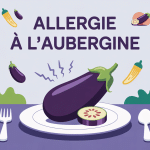 Illustration allergie aubergine et problèmes digestifs