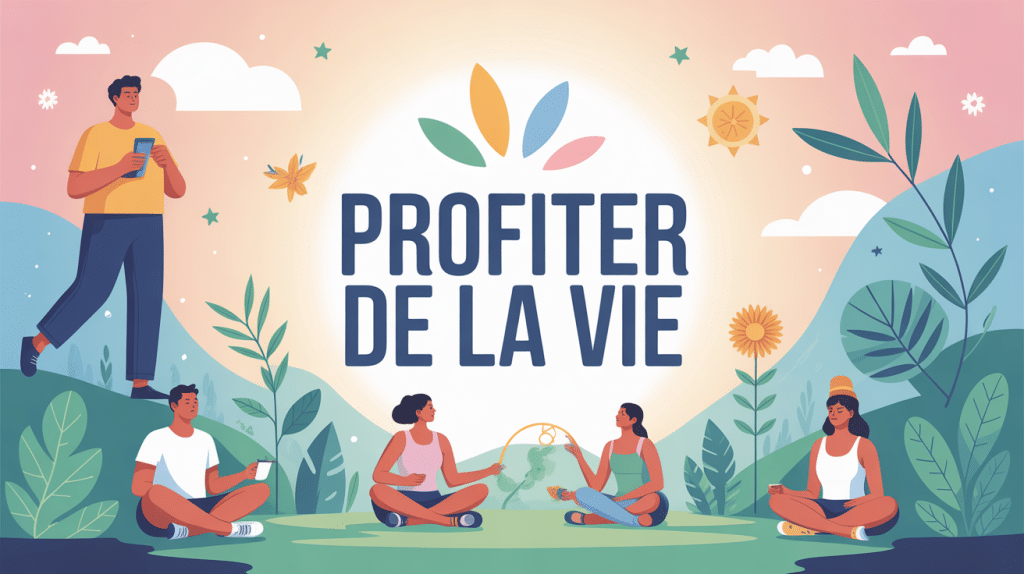 profite de la vie illustration équilibre et bonheur