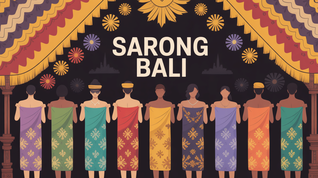 illustration sarong bali cérémonie motifs batik ikat