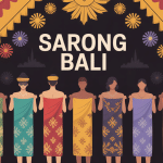 illustration sarong bali cérémonie motifs batik ikat