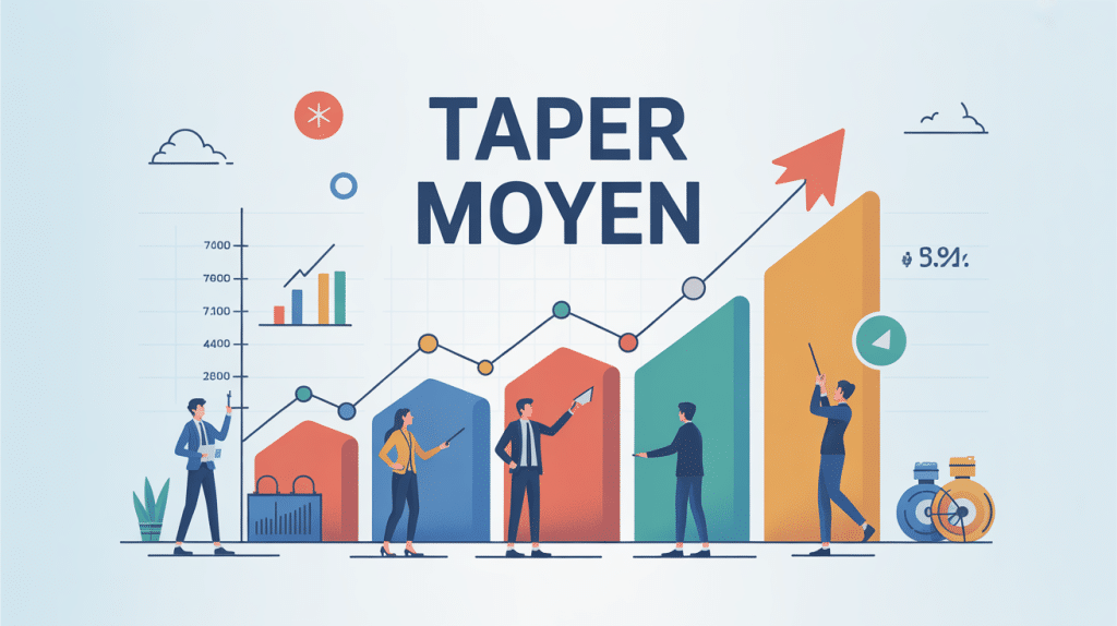 Illustration taper moyen graphique équipe commerciale