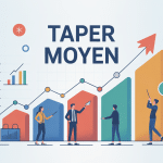 Illustration taper moyen graphique équipe commerciale