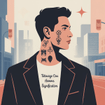 tatouage cou homme signification sur le cou d'un homme en illustration