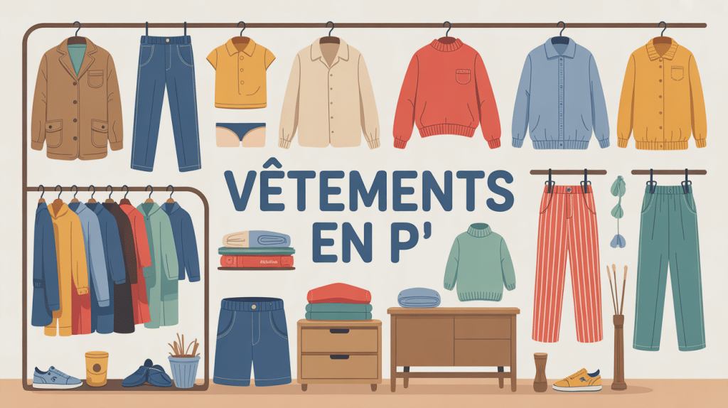 illustration vetement en p garde-robe variée