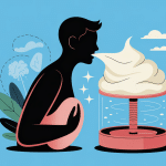 vomir de la mousse blanche illustration vectorielle apaisante