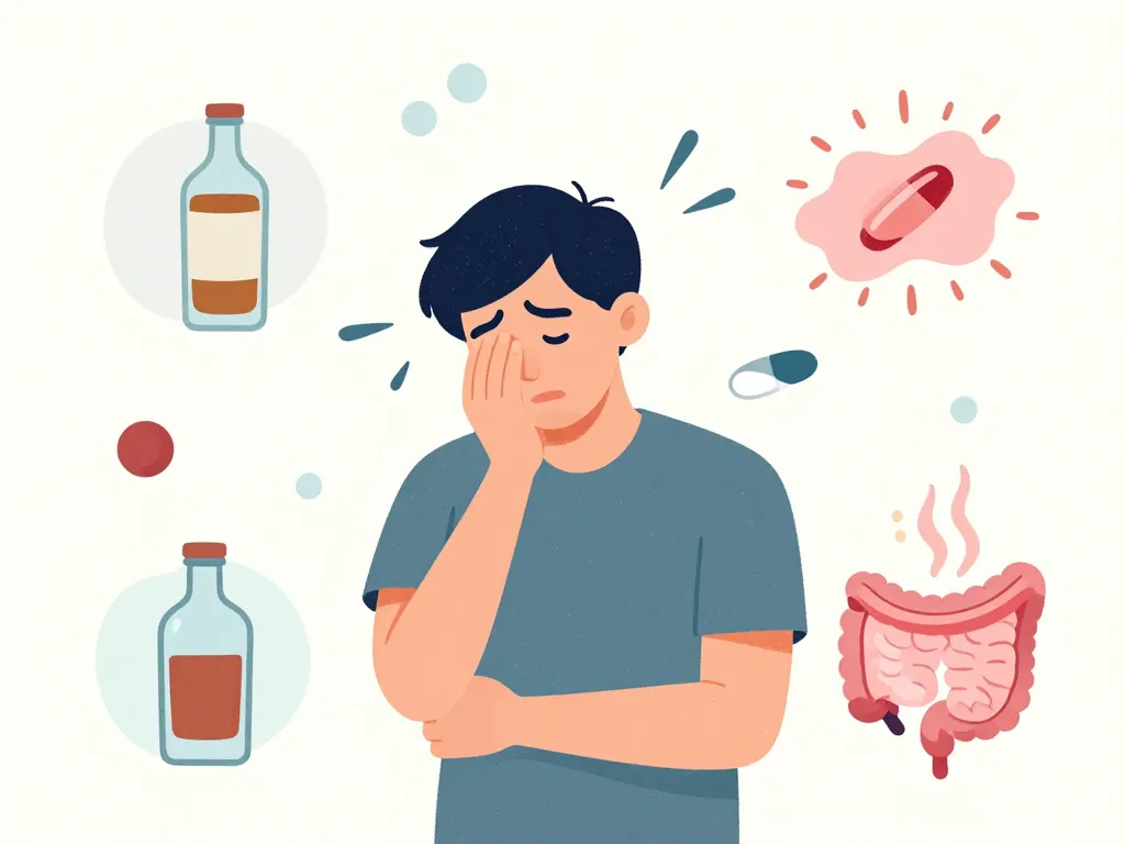 vomir de la mousse adulte causes illustration