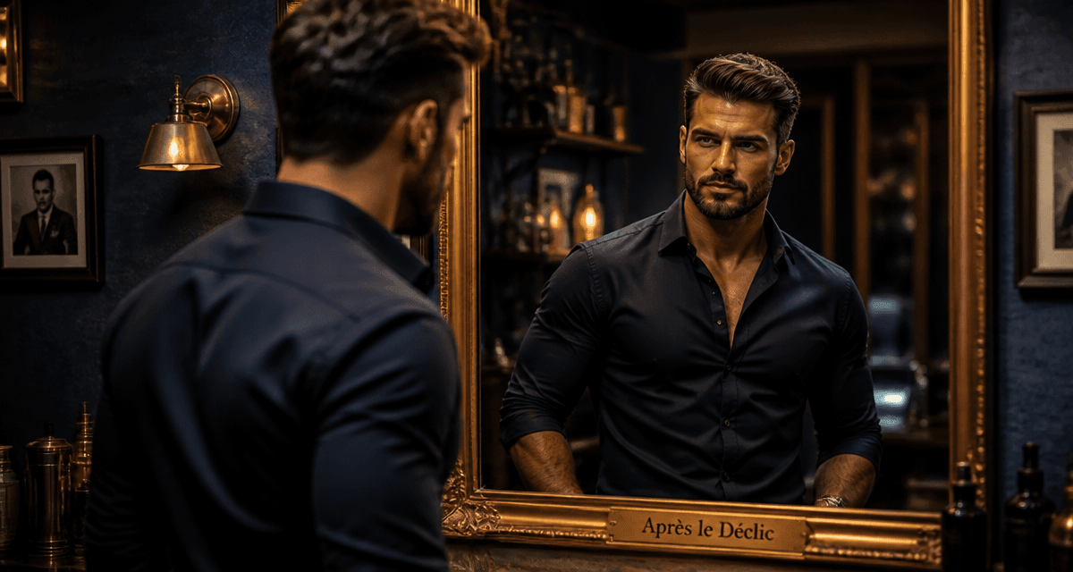avant et apres un regime homme devant miroir