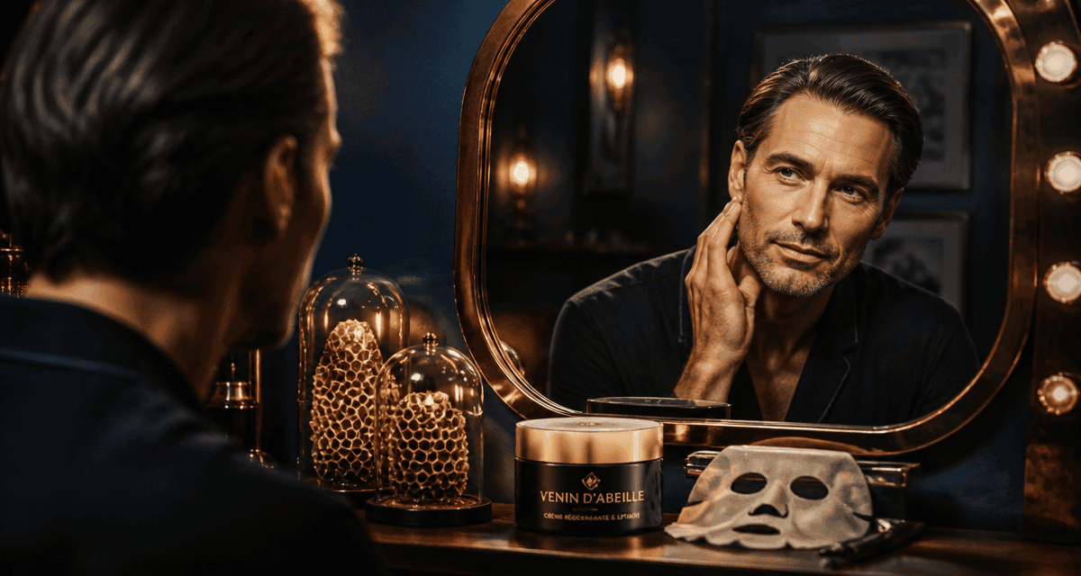 crème venin d'abeille avis dermatologue homme miroir