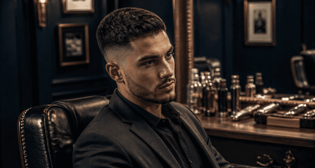 dégradé court homme barbershop haut de gamme