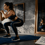 femmes fitness squats à la maison