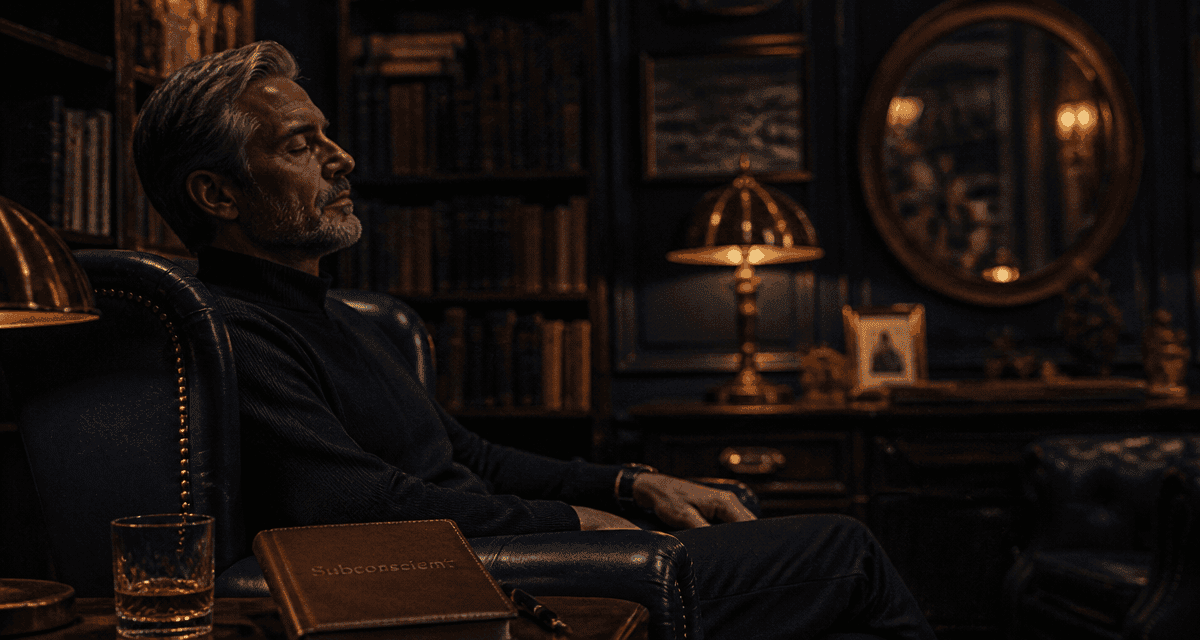 Le subconscient homme méditant en fauteuil