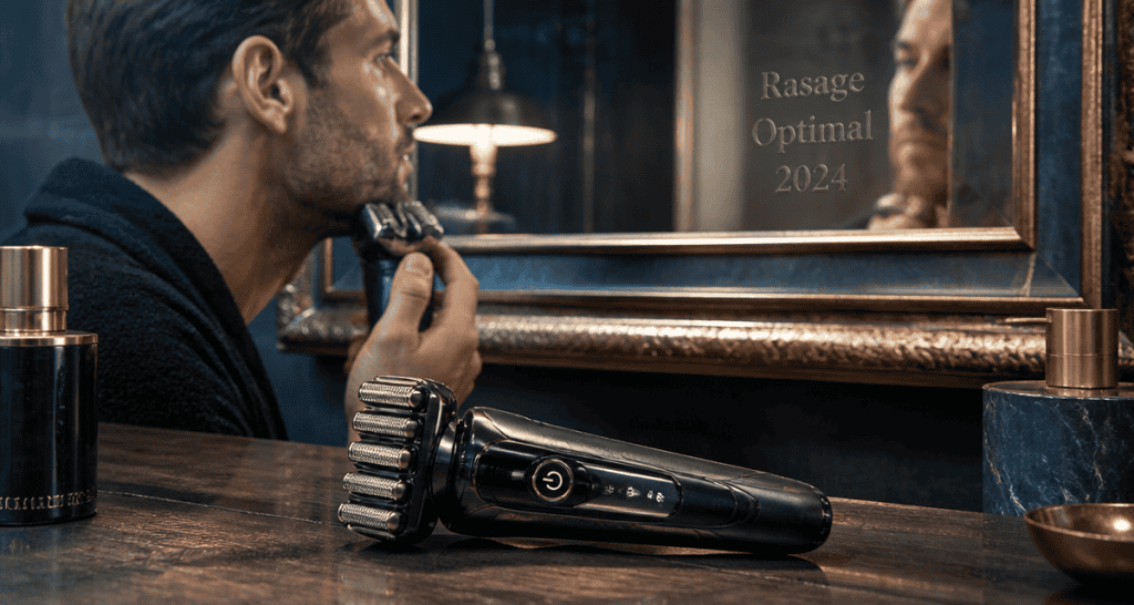 meilleur rasoir électrique homme 2024 devant miroir