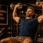 musculation homme 40 ans haltères développé militaire