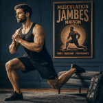 Musculation jambes maison : homme squat bulgare salon