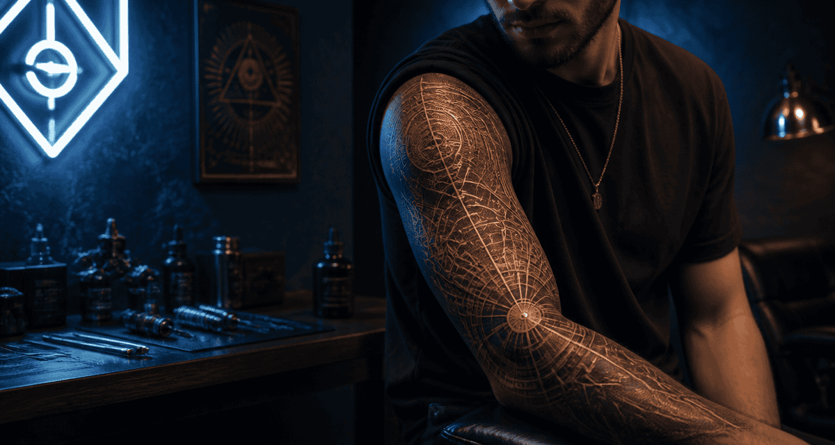 tatoueur geometrie bras homme studio