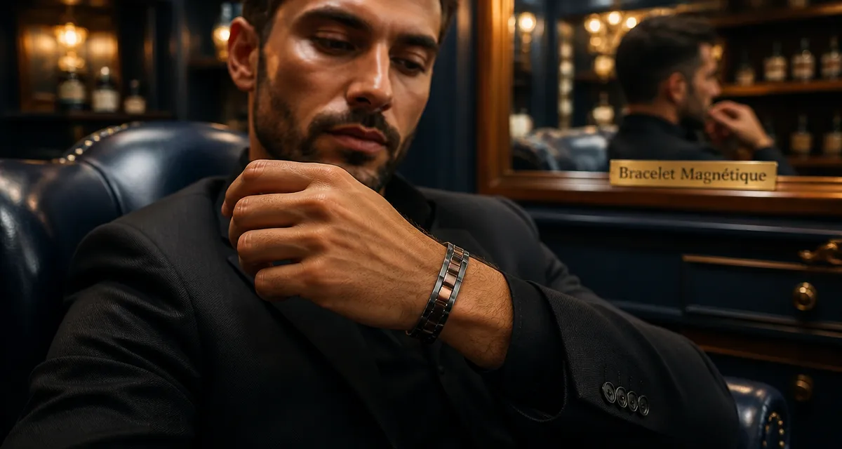 bracelet magnétique avis médical sur poignet homme élégant
