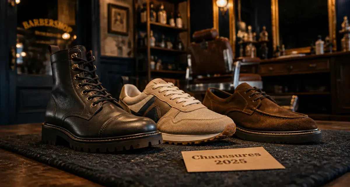 Chaussure homme tendance 2025 : 3 styles incontournables, boots, sneaker suède et mocassin