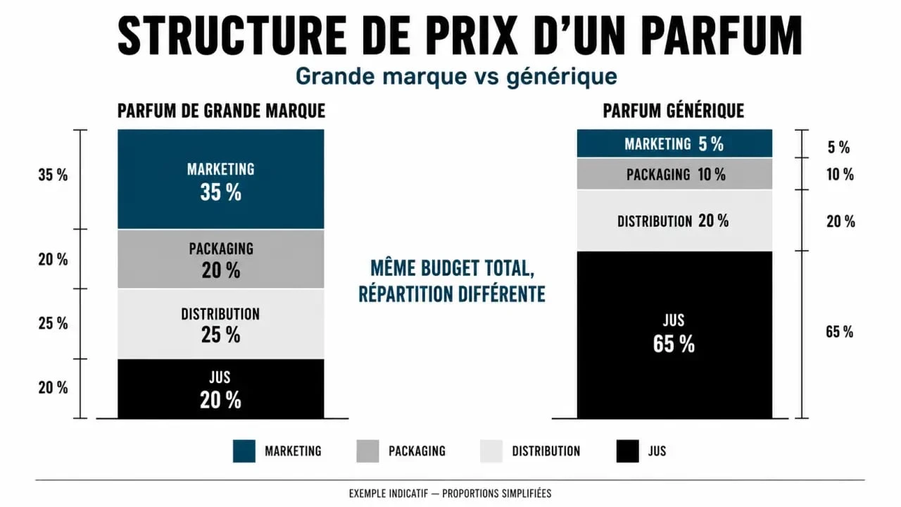Comparatif des coûts entre parfum de marque et parfum générique