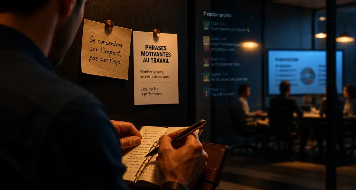 Phrases motivantes travail : manager note, cohésion d’équipe au travail