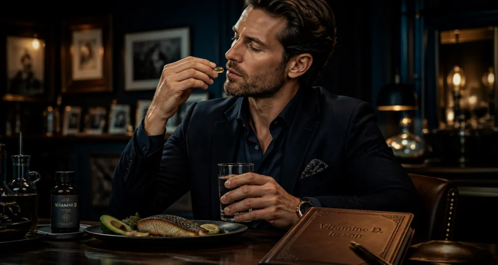 pourquoi prendre la vitamine d le soir homme élégant dîner