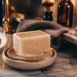 Savon nettoyage visage sur porte-savon, soin visage sans agresser la peau
