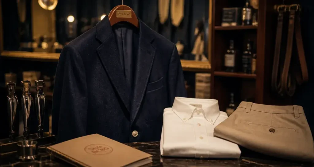 Style bcbg homme : blazer bleu marine, tenue chic non déguisée