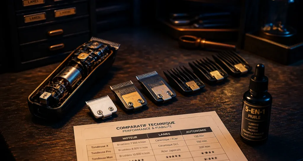 Tondeuse cheveux comparaison : moteur, lames, autonomie