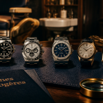 Top 10 montre de luxe sur table en cuir bleu