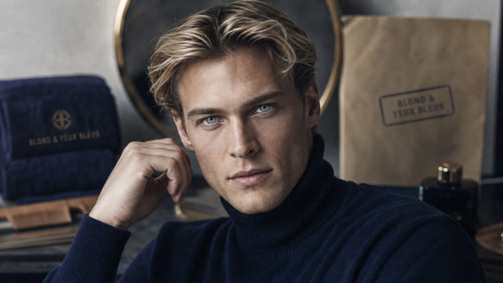 Blonds aux yeux bleus : portrait homme yeux bleu-gris